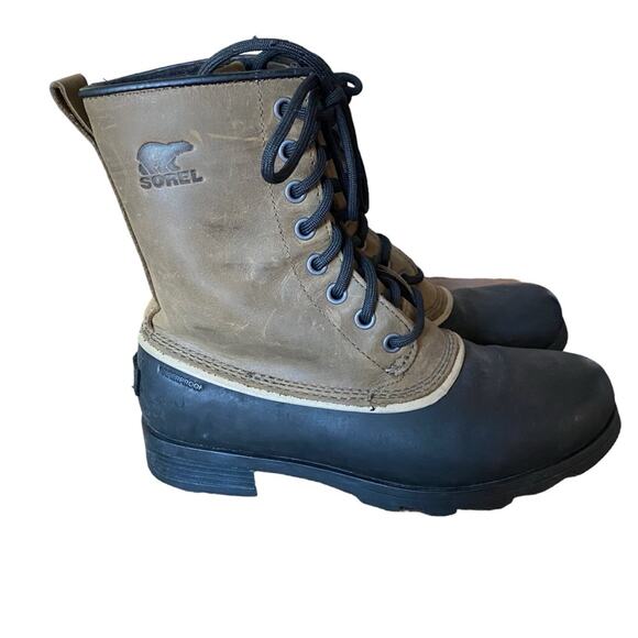 Sorel Emelie 1964 Waterproof Lace Up Boots Brown Tan Black size 6 - Picture 3 of 9